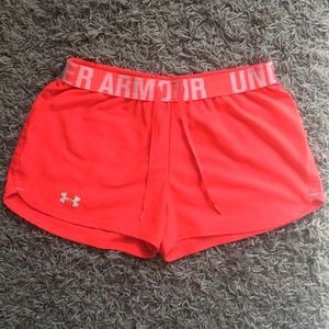 Neon Pink Under Armour Running Shorts Size Small